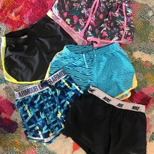 Bundle of 5 pairs of girls athletic shorts